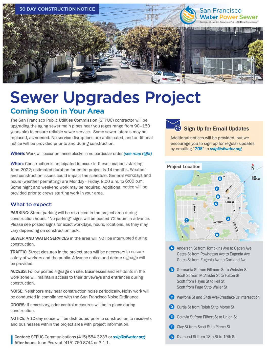 Gates Street Sewer Upgrades To Begin What To Expect SF Water Power Gates Street Sewer Upgrades To Begin What To Expect SF Water Power