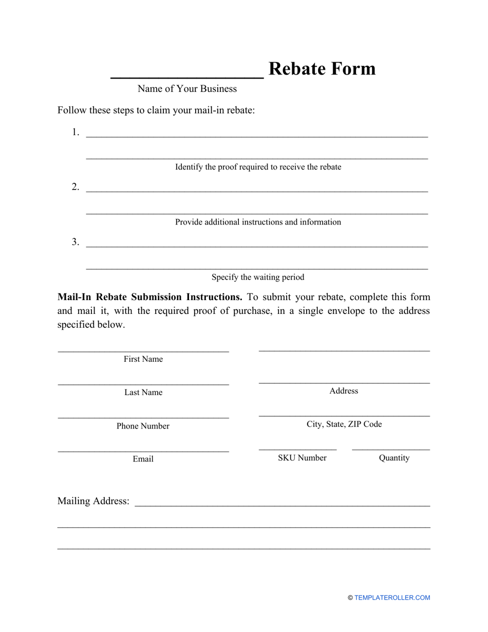 Rebate Form Download Printable PDF Templateroller Rebate Form Download Printable PDF Templateroller