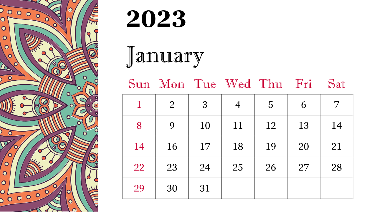 Shop Now 2024 Calendar PowerPoint Template Design Shop Now 2023 Calendar PowerPoint Template Design
