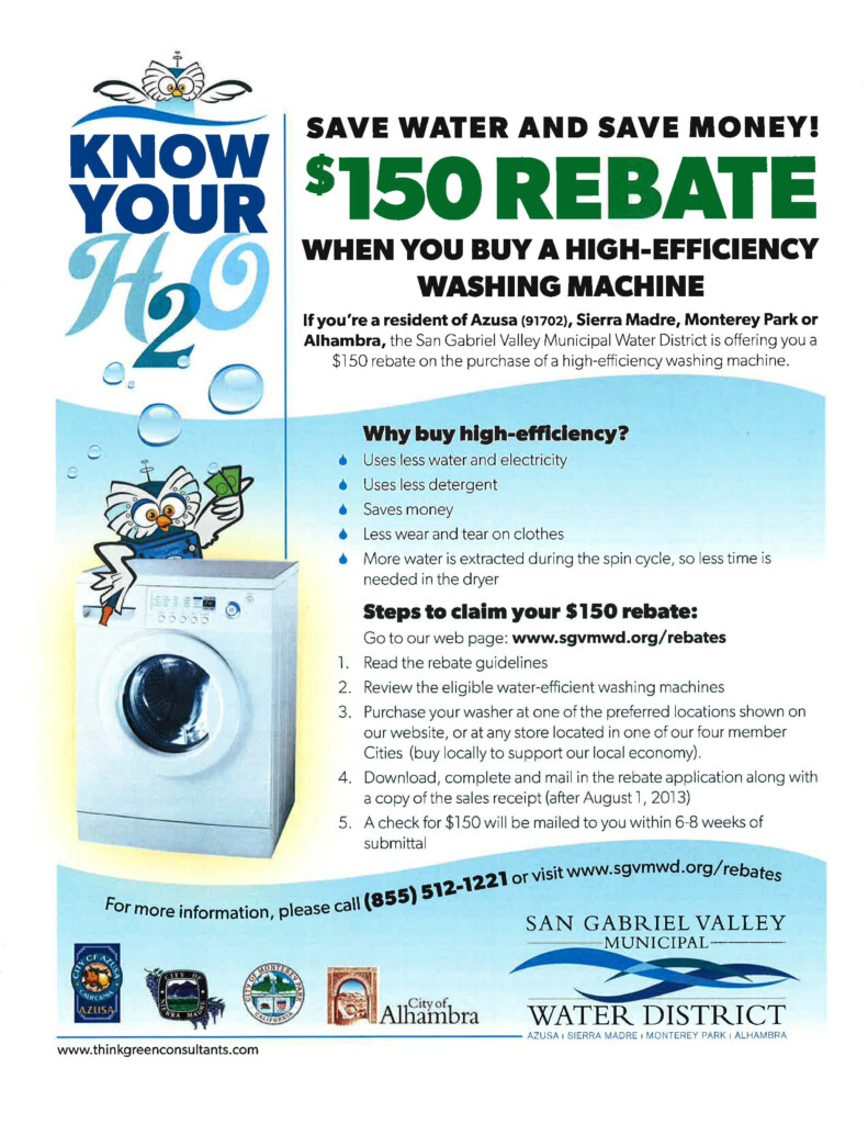 Washing Machine Rebate Monterey Park CA Official Website