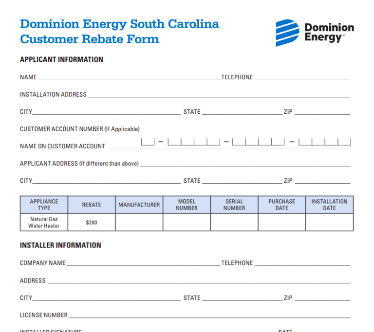 Dominion Rebate For New Furnace Printable Rebate Form