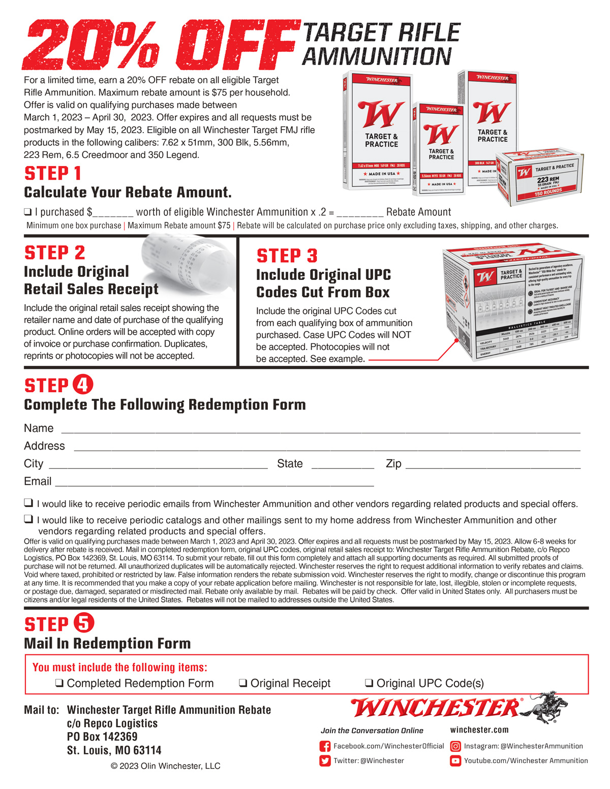Winchester Rebate Form SMKW Winchester Rebate Form SMKW